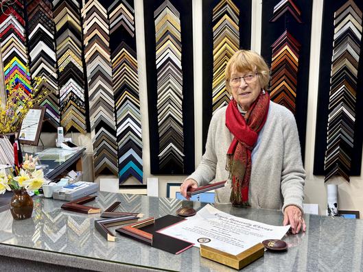 Frame Shop & Gallery owener Ursel Shaffer